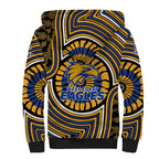 West Coast Eagles Sherpa Hoodie Indigenous Monochrome Dot Art Mascot Style