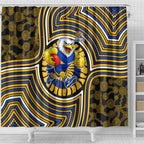 West Coast Eagles Shower Curtain Indigenous Monochrome Dot Art Mascot Style