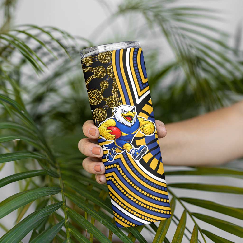 West Coast Eagles Skinny Tumbler Indigenous Monochrome Dot Art Mascot Style
