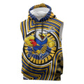 West Coast Eagles Sleeveless Hoodie Indigenous Monochrome Dot Art Mascot Style