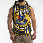 West Coast Eagles Sleeveless Hoodie Indigenous Monochrome Dot Art Mascot Style