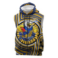 West Coast Eagles Sleeveless Zip Hoodie Indigenous Monochrome Dot Art Mascot Style