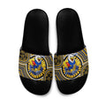 West Coast Eagles Slide Sandals Indigenous Monochrome Dot Art Mascot Style