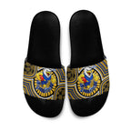 West Coast Eagles Slide Sandals Indigenous Monochrome Dot Art Mascot Style