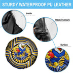 West Coast Eagles Spare Tire Cover Indigenous Monochrome Dot Art Mascot Style