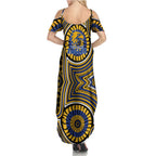 West Coast Eagles Summer Maxi Dress Indigenous Monochrome Dot Art Mascot Style