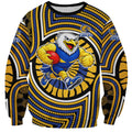 West Coast Eagles Sweatshirt Indigenous Monochrome Dot Art Mascot Style