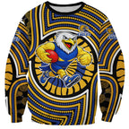 West Coast Eagles Sweatshirt Indigenous Monochrome Dot Art Mascot Style