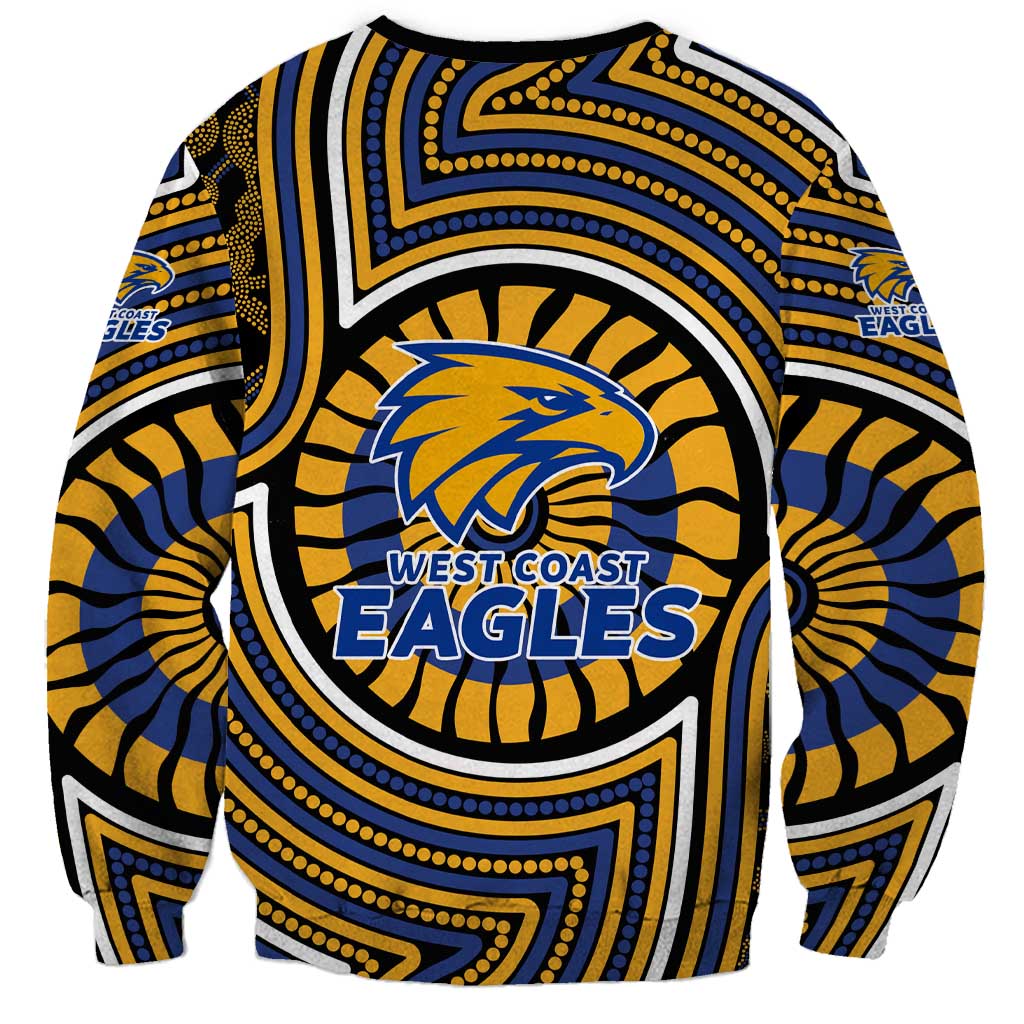 West Coast Eagles Sweatshirt Indigenous Monochrome Dot Art Mascot Style