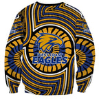 West Coast Eagles Sweatshirt Indigenous Monochrome Dot Art Mascot Style
