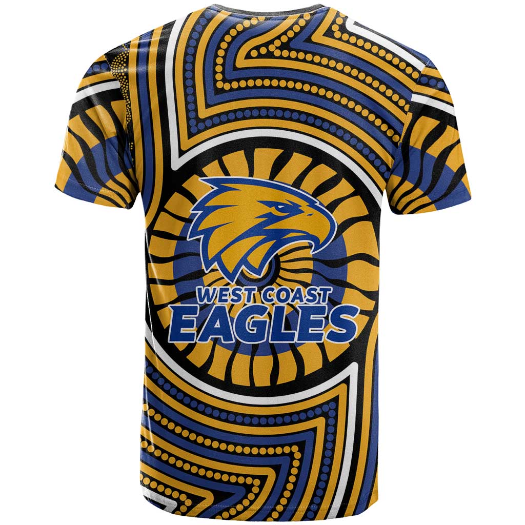 West Coast Eagles T Shirt Indigenous Monochrome Dot Art Mascot Style