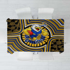 West Coast Eagles Tablecloth Indigenous Monochrome Dot Art Mascot Style