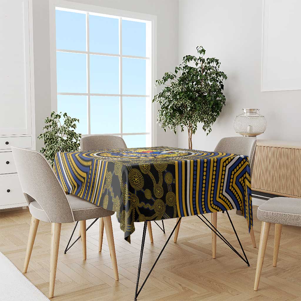 West Coast Eagles Tablecloth Indigenous Monochrome Dot Art Mascot Style