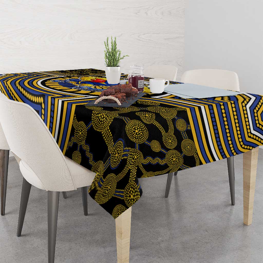 West Coast Eagles Tablecloth Indigenous Monochrome Dot Art Mascot Style