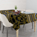 West Coast Eagles Tablecloth Indigenous Monochrome Dot Art Mascot Style