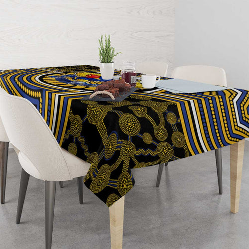 West Coast Eagles Tablecloth Indigenous Monochrome Dot Art Mascot Style