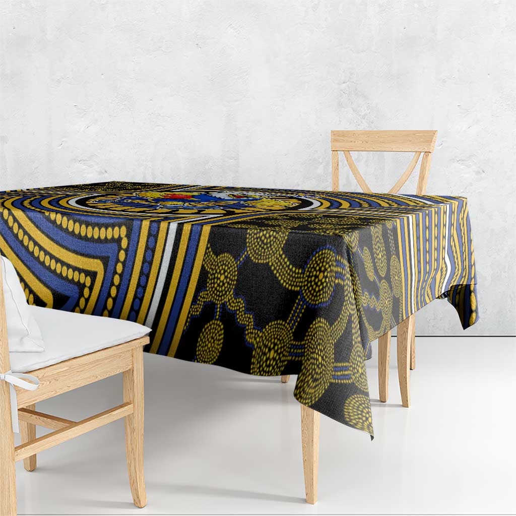 West Coast Eagles Tablecloth Indigenous Monochrome Dot Art Mascot Style