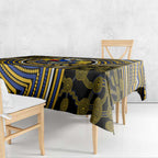 West Coast Eagles Tablecloth Indigenous Monochrome Dot Art Mascot Style