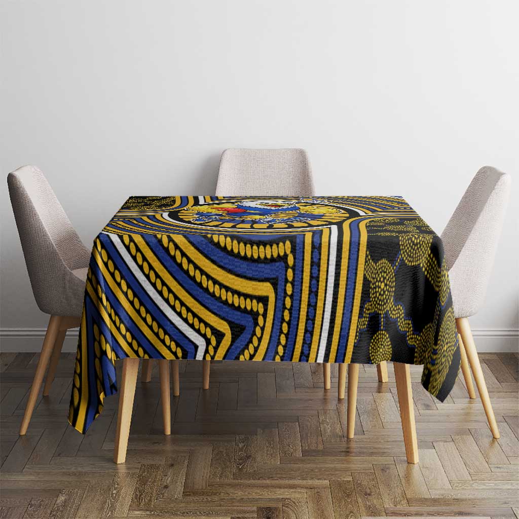 West Coast Eagles Tablecloth Indigenous Monochrome Dot Art Mascot Style