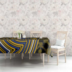 West Coast Eagles Tablecloth Indigenous Monochrome Dot Art Mascot Style