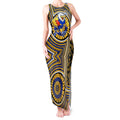 West Coast Eagles Tank Maxi Dress Indigenous Monochrome Dot Art Mascot Style