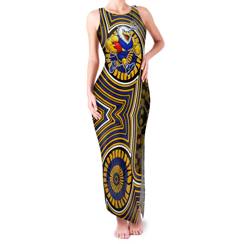 West Coast Eagles Tank Maxi Dress Indigenous Monochrome Dot Art Mascot Style