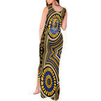 West Coast Eagles Tank Maxi Dress Indigenous Monochrome Dot Art Mascot Style