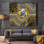 West Coast Eagles Tapestry Indigenous Monochrome Dot Art Mascot Style