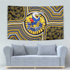 West Coast Eagles Tapestry Indigenous Monochrome Dot Art Mascot Style