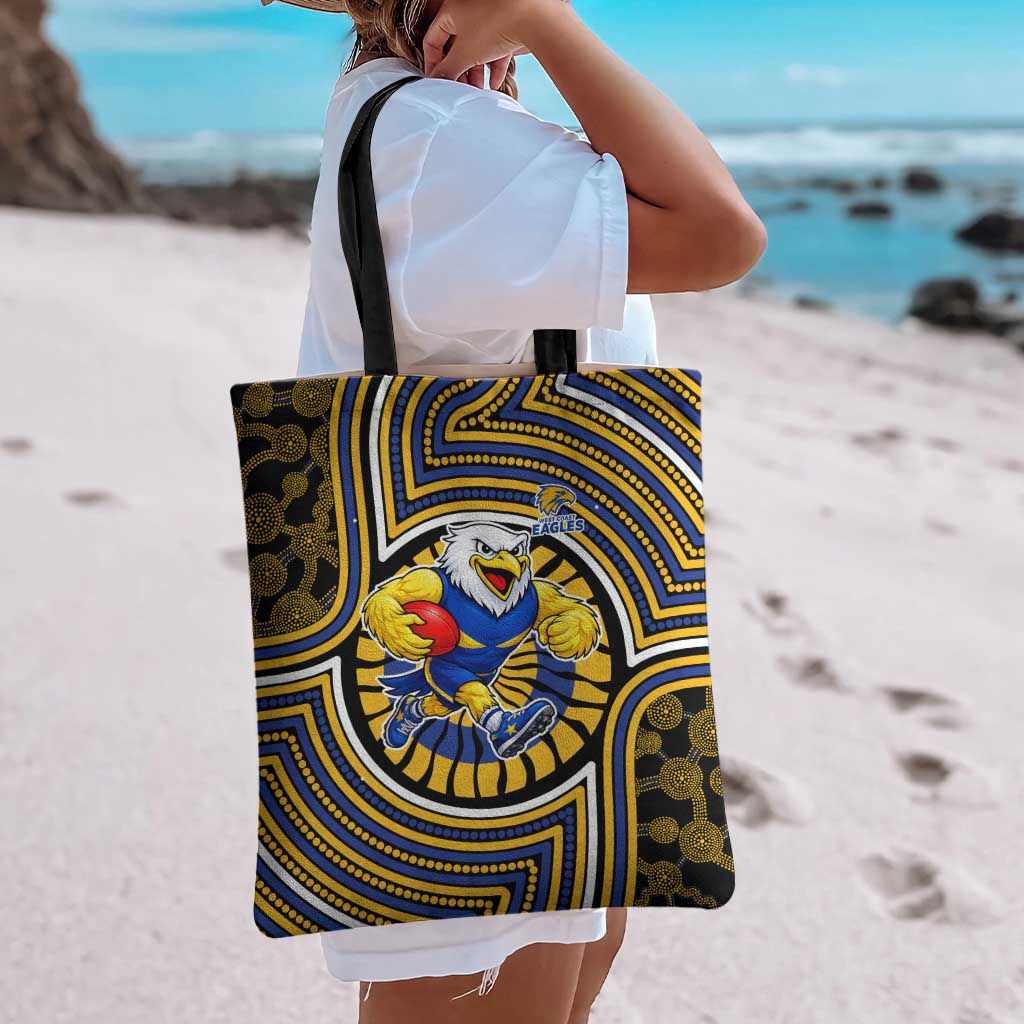 West Coast Eagles Tote Bag Indigenous Monochrome Dot Art Mascot Style
