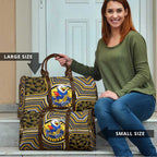 West Coast Eagles Travel Bag Indigenous Monochrome Dot Art Mascot Style