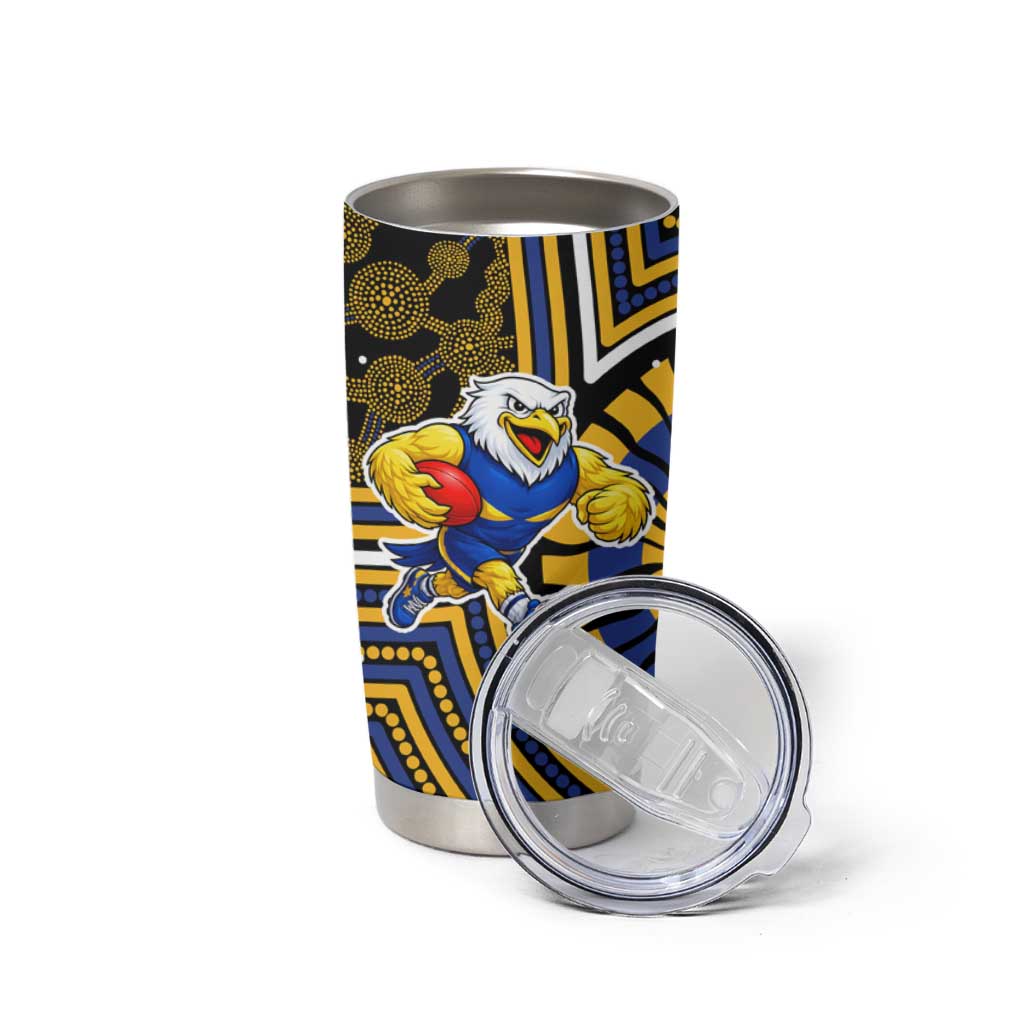 West Coast Eagles Tumbler Cup Indigenous Monochrome Dot Art Mascot Style