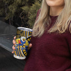 West Coast Eagles Tumbler Cup Indigenous Monochrome Dot Art Mascot Style
