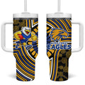 West Coast Eagles Tumbler With Handle Indigenous Monochrome Dot Art Mascot Style