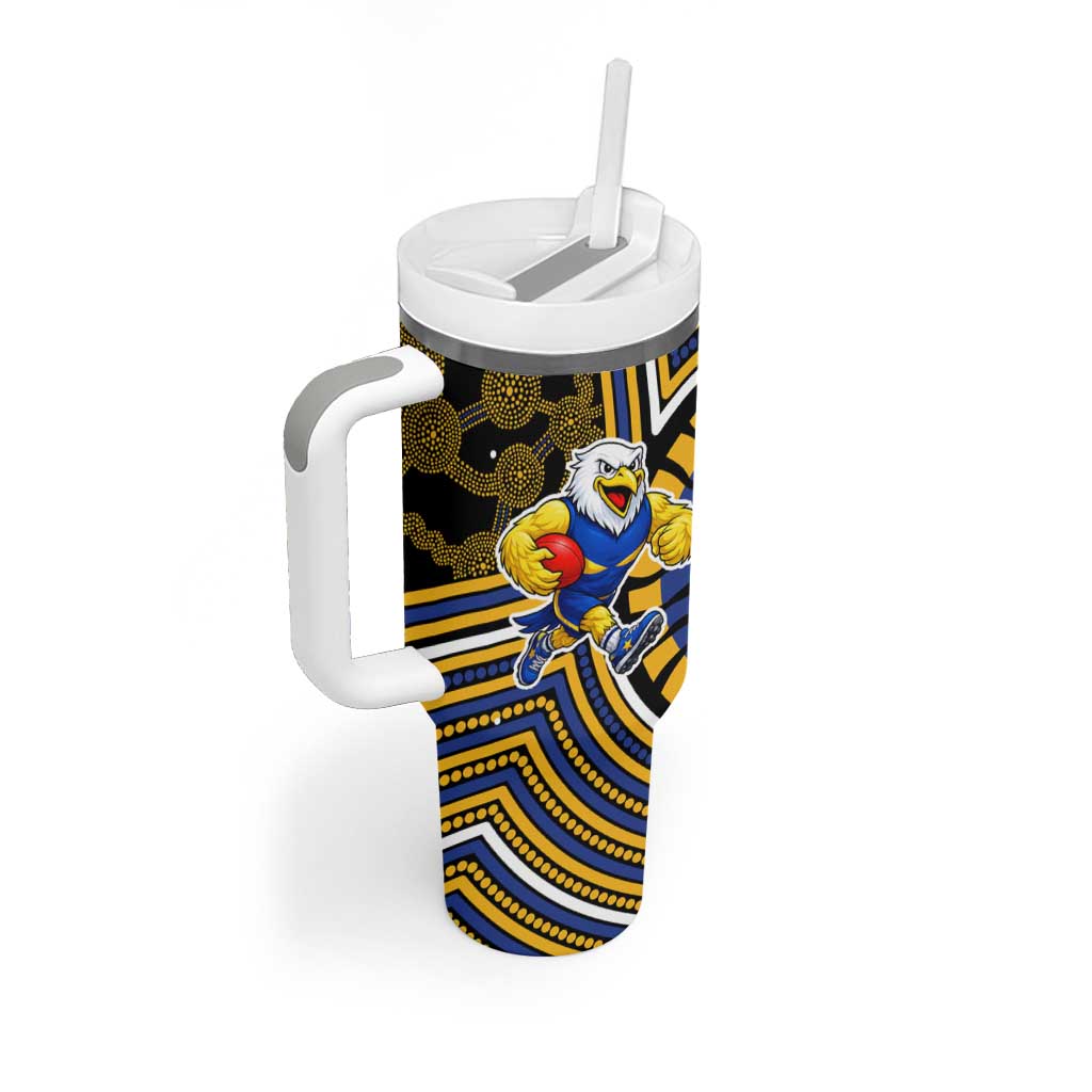 West Coast Eagles Tumbler With Handle Indigenous Monochrome Dot Art Mascot Style