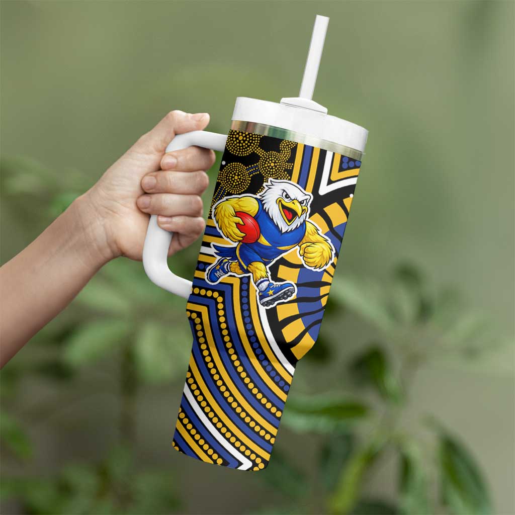 West Coast Eagles Tumbler With Handle Indigenous Monochrome Dot Art Mascot Style