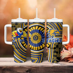 West Coast Eagles Tumbler With Handle Indigenous Monochrome Dot Art Mascot Style