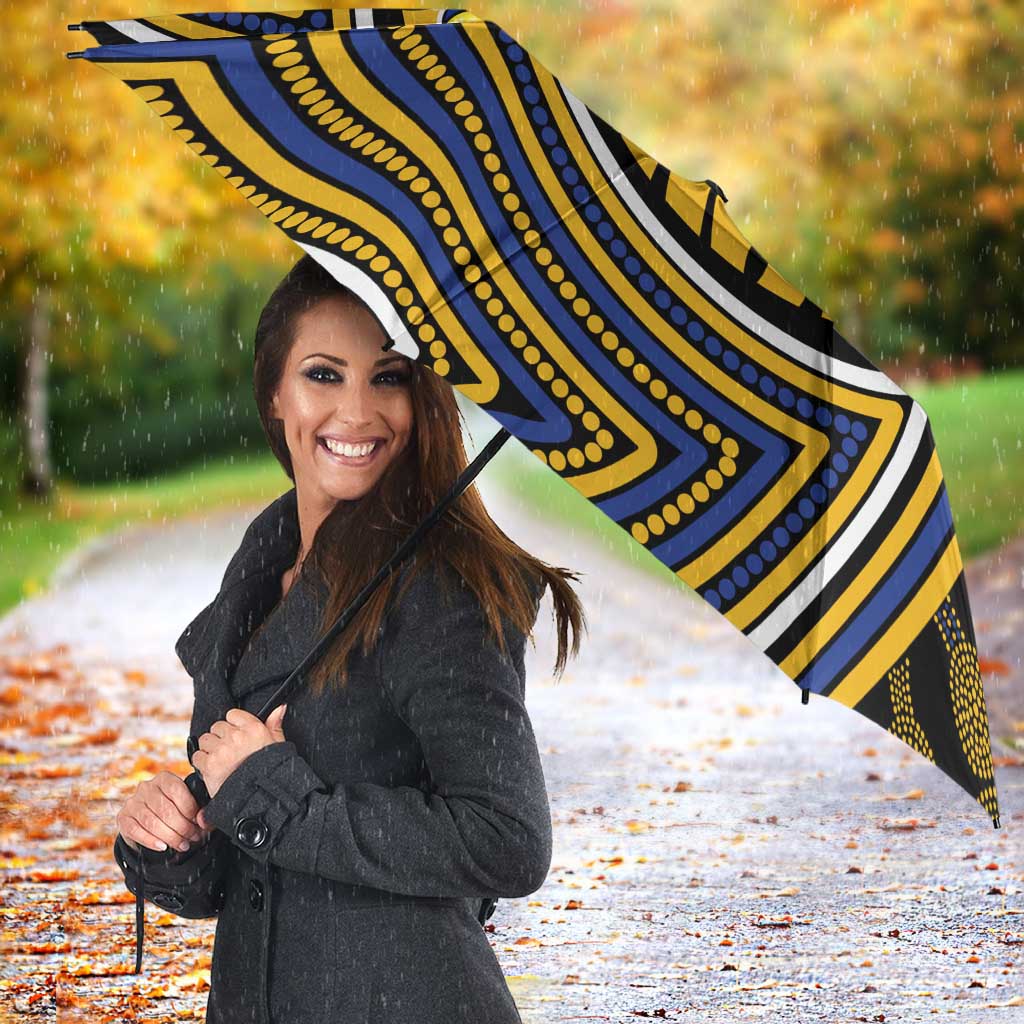 West Coast Eagles Umbrella Indigenous Monochrome Dot Art Mascot Style
