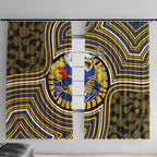 West Coast Eagles Window Curtain Indigenous Monochrome Dot Art Mascot Style