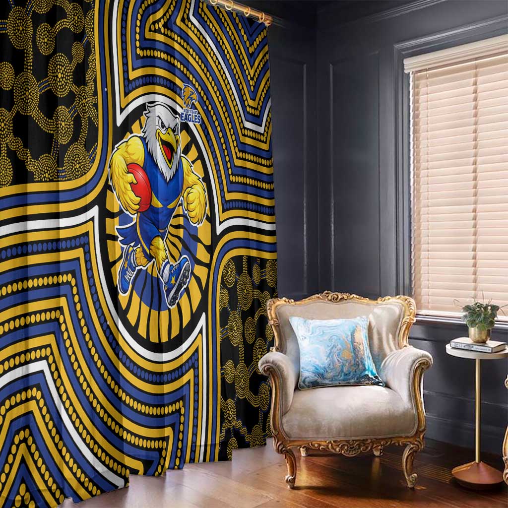 West Coast Eagles Window Curtain Indigenous Monochrome Dot Art Mascot Style