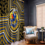 West Coast Eagles Window Curtain Indigenous Monochrome Dot Art Mascot Style