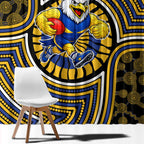 West Coast Eagles Window Curtain Indigenous Monochrome Dot Art Mascot Style