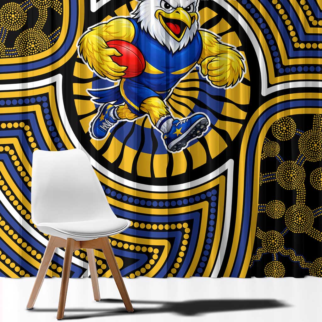 West Coast Eagles Window Curtain Indigenous Monochrome Dot Art Mascot Style