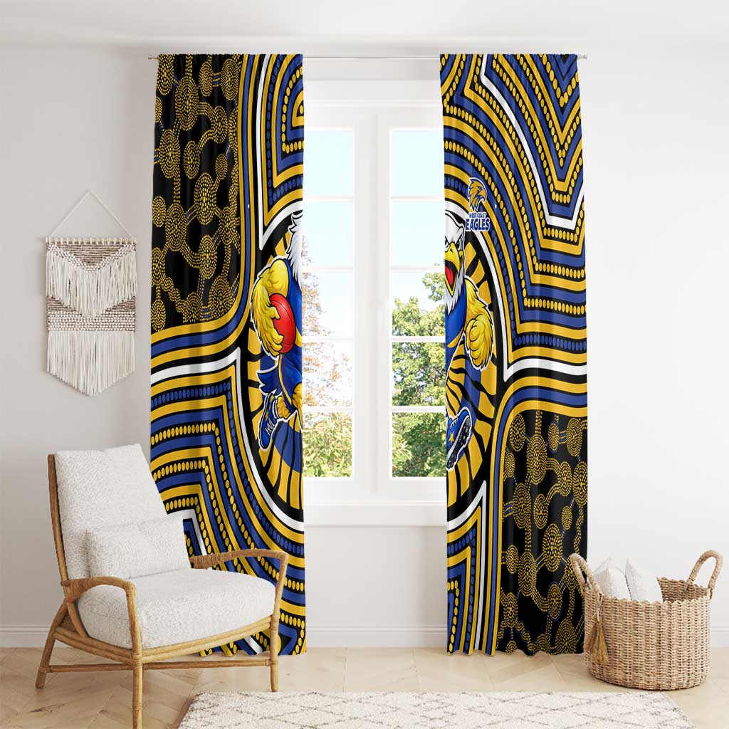 West Coast Eagles Window Curtain Indigenous Monochrome Dot Art Mascot Style