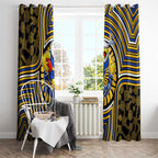 West Coast Eagles Window Curtain Indigenous Monochrome Dot Art Mascot Style