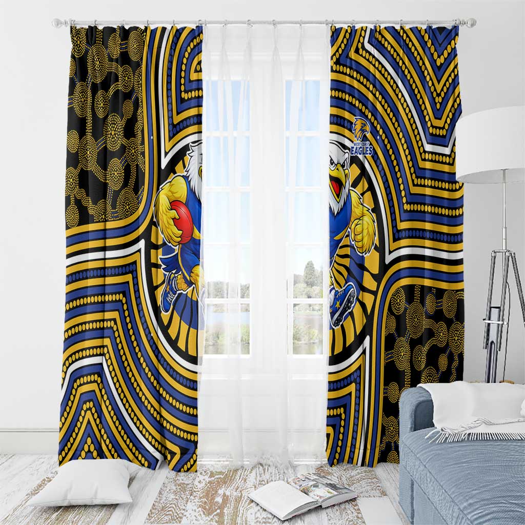 West Coast Eagles Window Curtain Indigenous Monochrome Dot Art Mascot Style