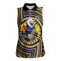 West Coast Eagles Women Sleeveless Polo Shirt Indigenous Monochrome Dot Art Mascot Style