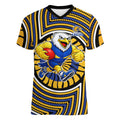 West Coast Eagles Women V-Neck T-Shirt Indigenous Monochrome Dot Art Mascot Style