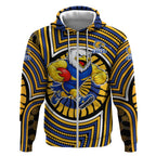 West Coast Eagles Zip Hoodie Indigenous Monochrome Dot Art Mascot Style