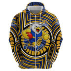 West Coast Eagles Zip Hoodie Indigenous Monochrome Dot Art Mascot Style